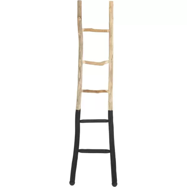 Creative CoOp Decorative Wood Ladder Dipped Dcor Black ampamp Natural