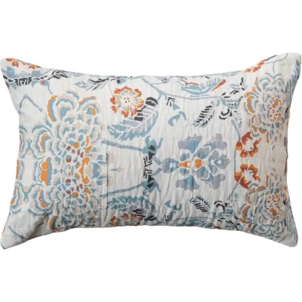 Creative CoOp Floral Cotton Lumbar Pillow Multicolor
