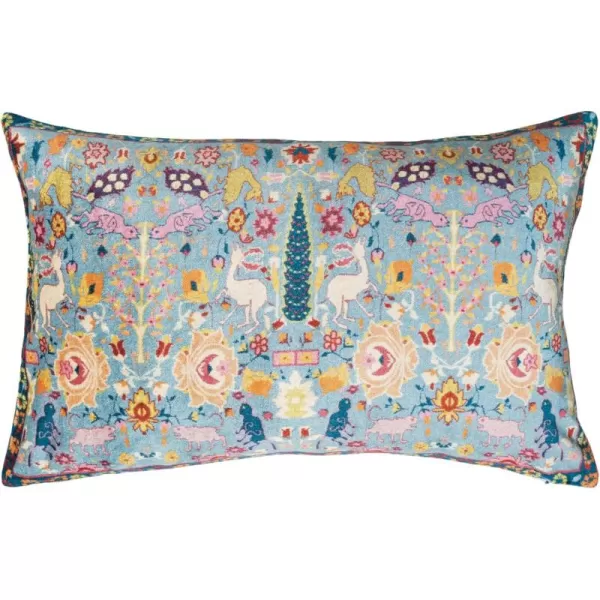 Creative CoOp Floral Harmony Velvet Lumbar Pillow Multicolor