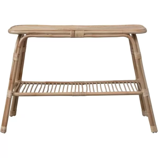 Creative CoOp HandWoven Rattan Shelf Console Table 44quot L x 18quot W x 30quot H Natural
