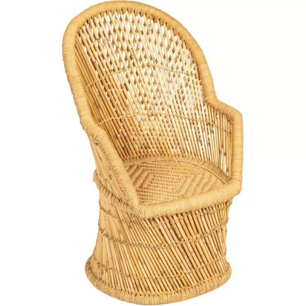 Creative CoOp Handwoven Bamboo ampamp Rope Chair Beige
