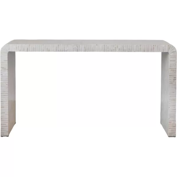 Creative CoOp MDF and Mother of Pearl Waterfall Console Table 60quot L x 14quot W x 31quot H White