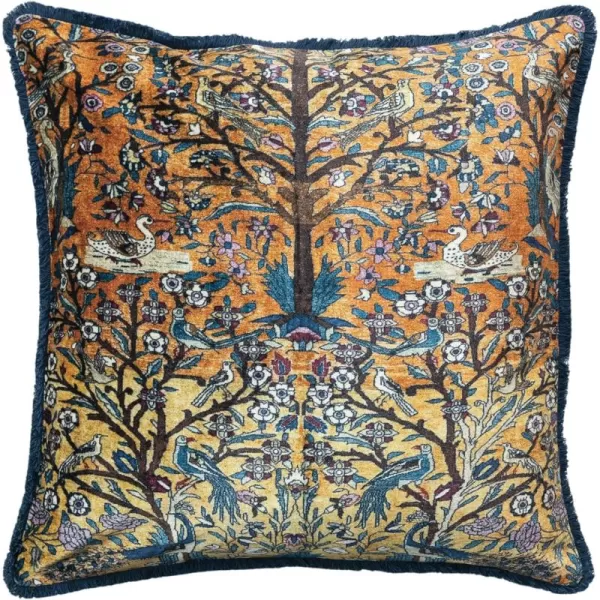 Creative CoOp Multicolor Global Tapestry Velvet Pillow with FringePattern 3