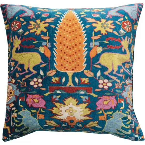 Creative CoOp Multicolor Global Tapestry Velvet Pillow with FringePattern 4