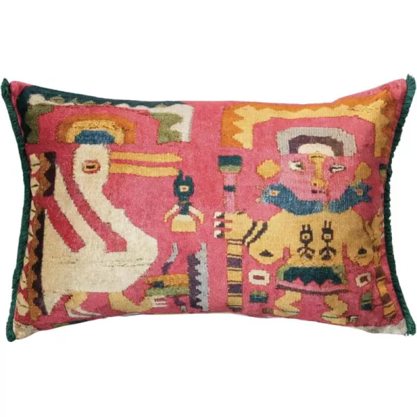 Creative CoOp Multicolor Vintage Mosaic Velvet Lumbar PillowPattern 2
