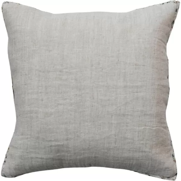 Creative CoOp Natural Patterned Edge Woven Cotton and Linen Pillow