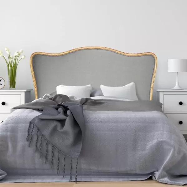 Creative CoOp Oak ampamp Linen King Size HeadboardGray