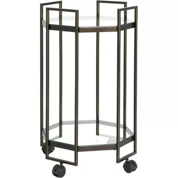 Creative CoOp Octagon Black Metal Bar cart