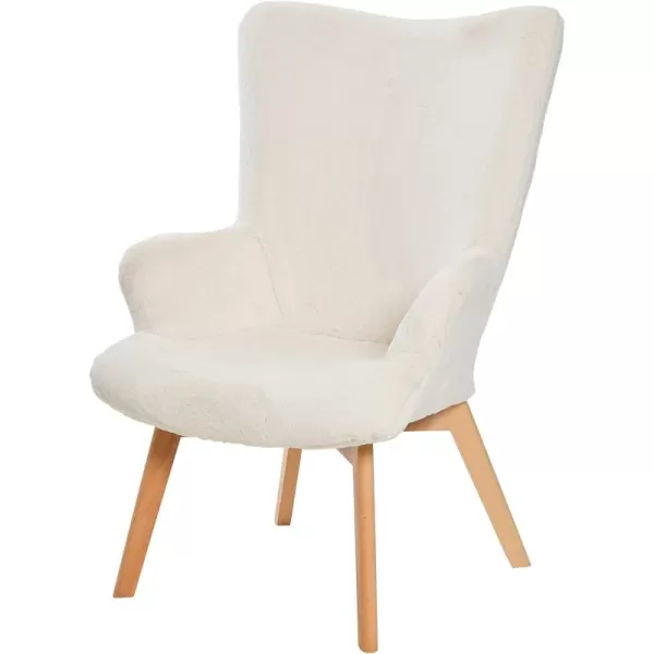 Creative CoOp Plush Wingback Chair WhiteWhite