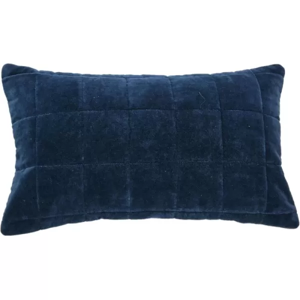 Creative CoOp Quilted Velvet Lumbar Pillow Cover 12quot x 20quot GreenBlue