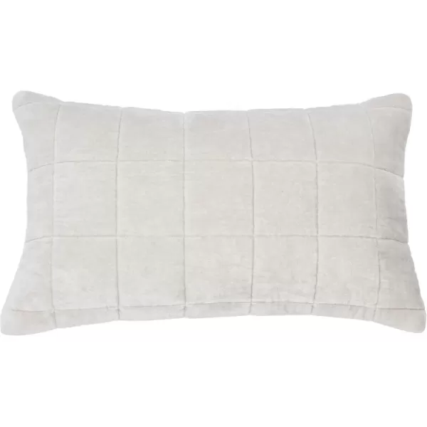 Creative CoOp Quilted Velvet Lumbar Pillow Cover 12quot x 20quot GreenGray