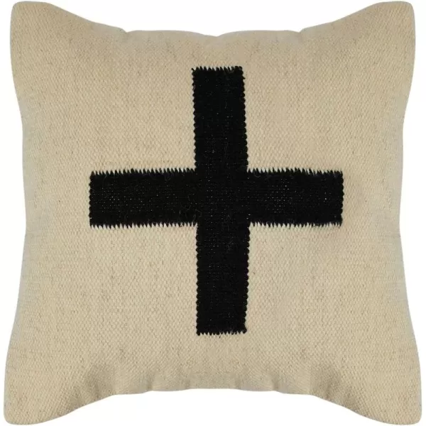 imageCreative CoOp Swiss Cross Cotton Wool Throw Pillow Brown and CreamCream and Black