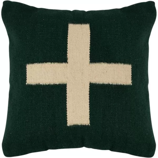 imageCreative CoOp Swiss Cross Cotton Wool Throw Pillow Brown and CreamGreen and Cream