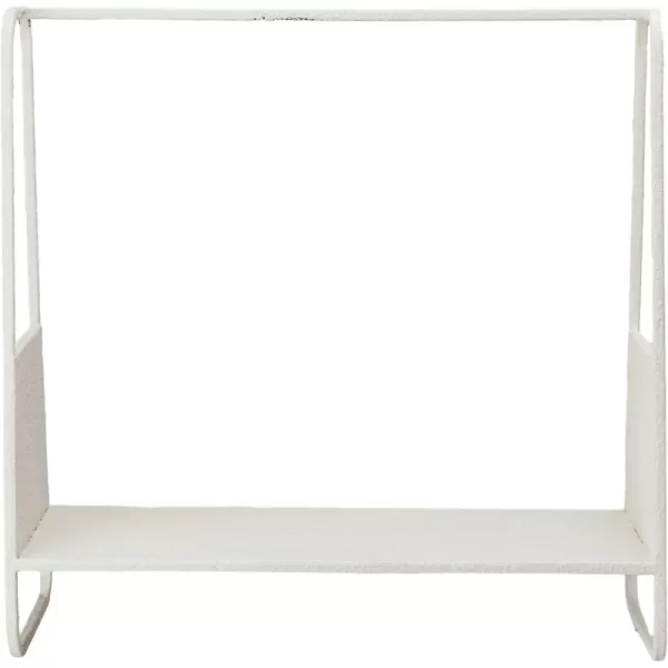 Creative CoOp Textured Metal Storage Rack Cream