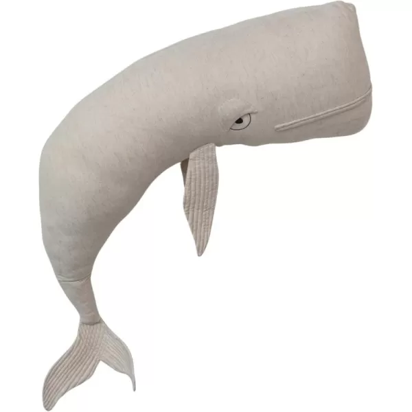 Creative CoOp White Cotton and Linen Octopus Shaped PillowWhale