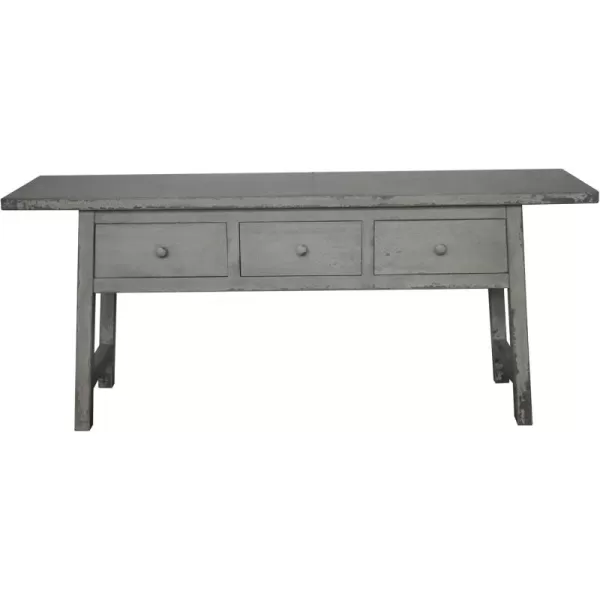 Creative CoOp White Reclaimed Wood Console Table with Drawers Distressed