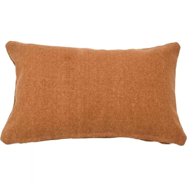 Creative CoOp Woven Canvas Lumbar Pillow Decorative Pillow 12quot x 20quot WheatRust