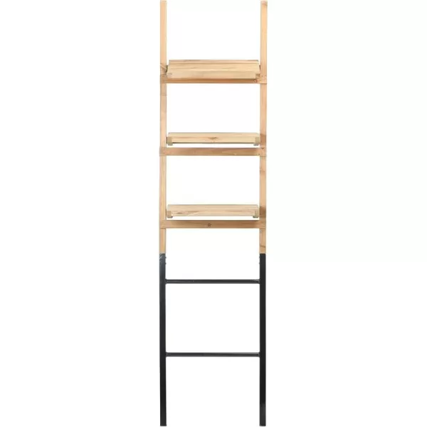 Creative Coop EC0543 Fir Wood Shelf Metal Base Decorative Ladder Natural
