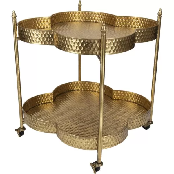 Metal Clover Shaped Bar Cart in GoldGold