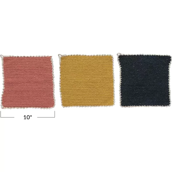 imageCreative CoOp Artisanal Cotton Blend Crocheted Dish Cloths Multicolor Set of 3