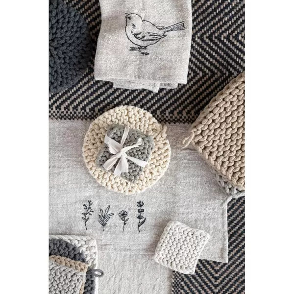 imageCreative CoOp Cotton Crocheted Set of 4 4 Colors Coasters 4quot L x 4quot W x 0quot H MulticolorSquare