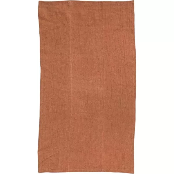imageCreative CoOp Stonewashed Linen Decorative Dining and Kitchen Rust Tea Towel Orange