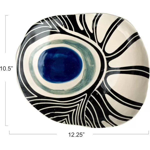 imageCreative CoOp Abstract Azure Stoneware Plate Multicolor