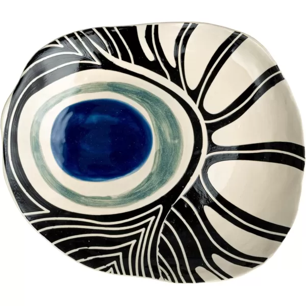 imageCreative CoOp Abstract Azure Stoneware Plate Multicolor