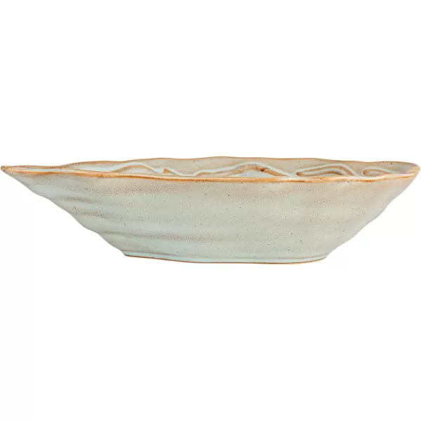 imageCreative CoOp Oyster Shaped Stoneware Bowl CreamBlue