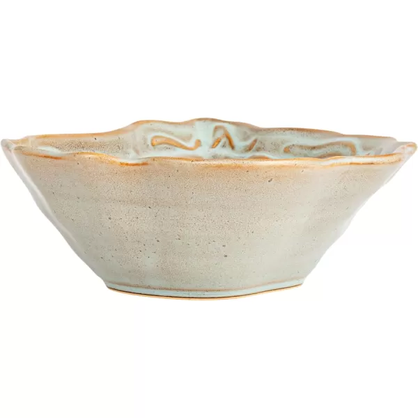 imageCreative CoOp Oyster Shaped Stoneware Bowl CreamBlue