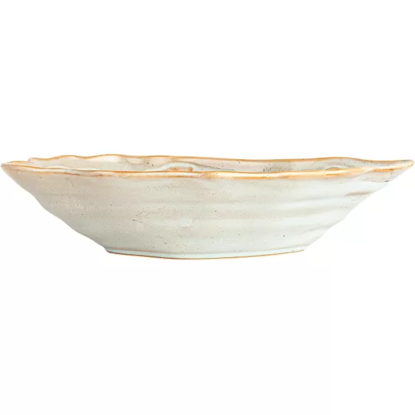 imageCreative CoOp Oyster Shaped Stoneware Bowl CreamBlue