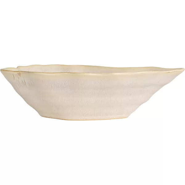imageCreative CoOp Oyster Shaped Stoneware Bowl CreamCream