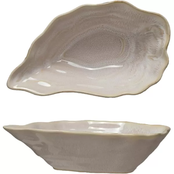 imageCreative CoOp Oyster Shaped Stoneware Bowl CreamCream