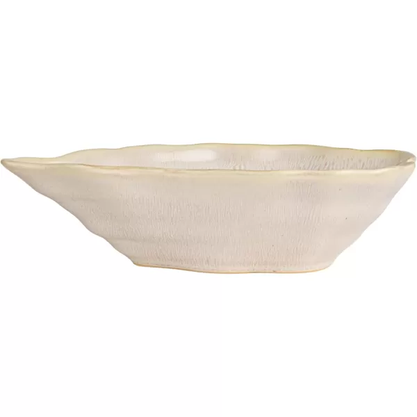 imageCreative CoOp Oyster Shaped Stoneware Bowl CreamCream