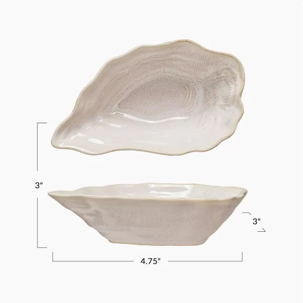 imageCreative CoOp Oyster Shaped Stoneware Bowl CreamCream