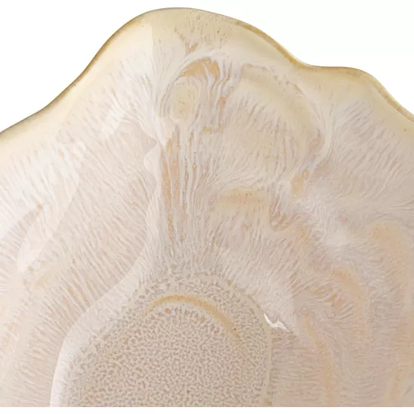 imageCreative CoOp Oyster Shaped Stoneware Bowl CreamCream