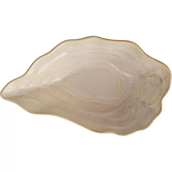 imageCreative CoOp Oyster Shaped Stoneware Bowl CreamCream