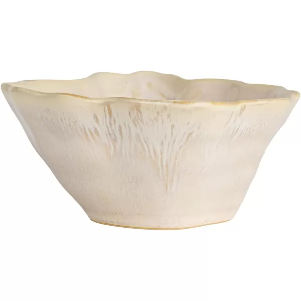 imageCreative CoOp Oyster Shaped Stoneware Bowl CreamCream