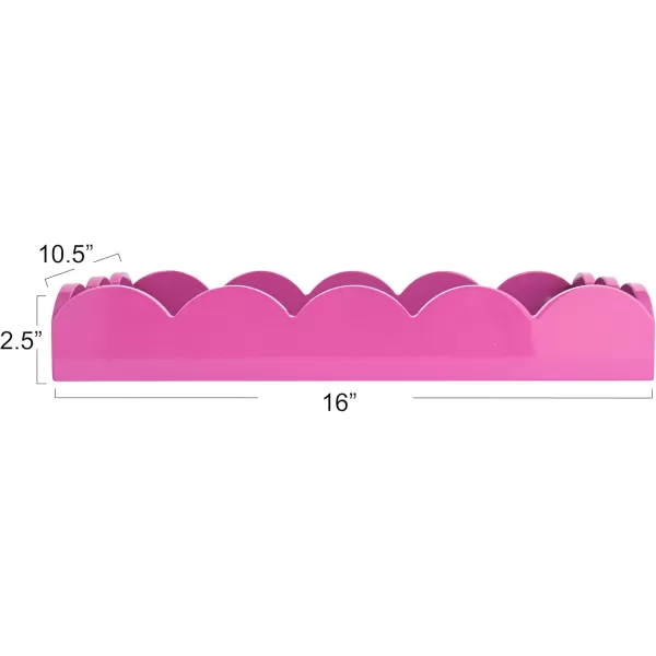 imageCreative CoOp Wide Wood Tray Fuchsia