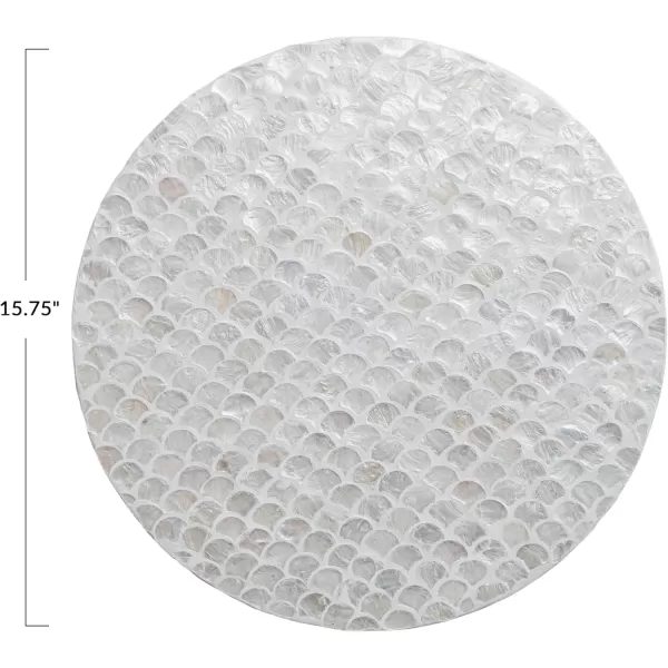imageCreative CoOp Wood and CapizEmbellished Round Lazy Susan White
