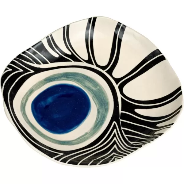 imageCreative CoOp Abstract Azure Stoneware Plate Multicolor