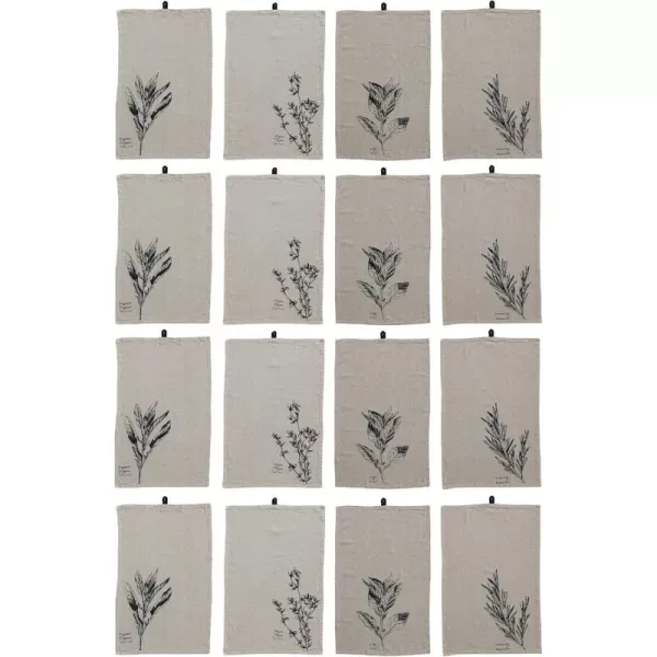imageCreative CoOp Inspirational Sayings Linen Blend Tea Towel Set Cream Set of 4