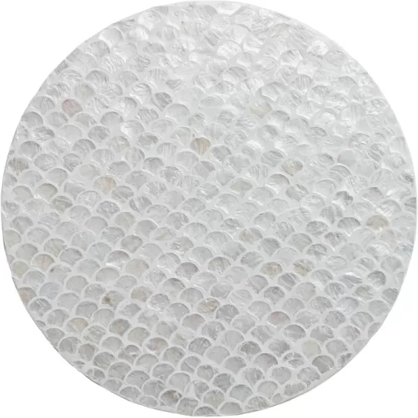 imageCreative CoOp Wood and CapizEmbellished Round Lazy Susan White