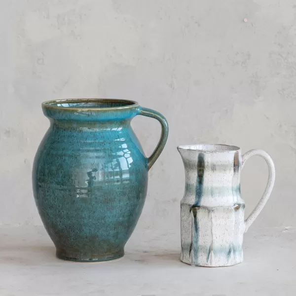 imageCreative CoOp 4 Quart Country Stoneware Jug Blue