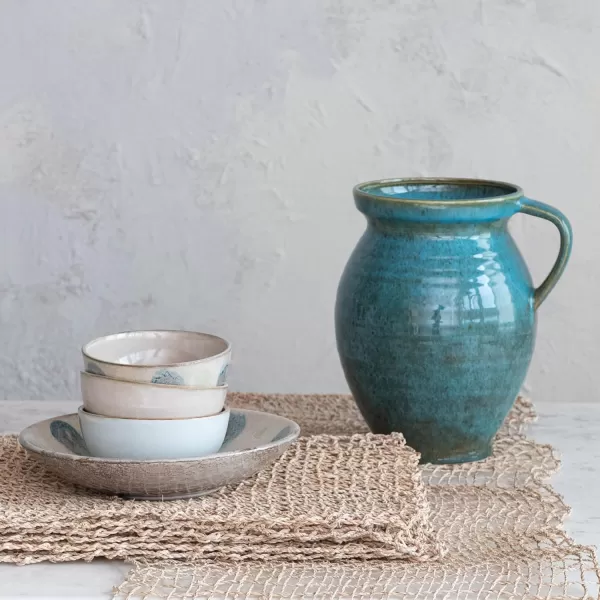 imageCreative CoOp 4 Quart Country Stoneware Jug Blue