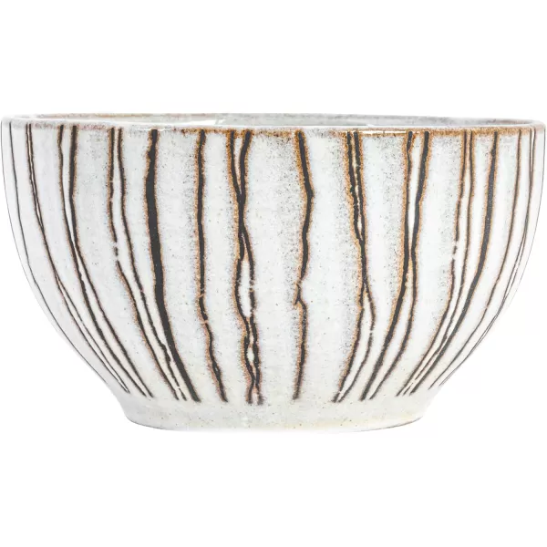imageCreative CoOp 5 Inches Round Stoneware Dinnerware Set with 4 Various Wax Patterns Cream Set of 12 Bowls
