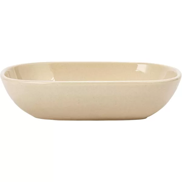 imageCreative CoOp 55 Inches Stoneware Floral Cream and Black Set of 4 Dish