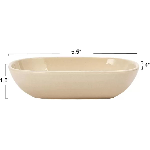 imageCreative CoOp 55 Inches Stoneware Floral Cream and Black Set of 4 Dish