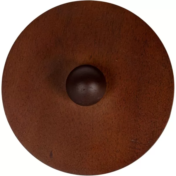 imageCreative CoOp 575 Inches Round Stoneware Raised Dots and Acacia Wood Lid White and Natural Canister