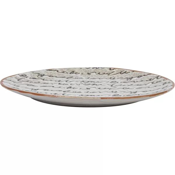 imageCreative CoOp 8 Inches Round Stoneware Dinnerware Set with 4 Various React Glazed Patterns Brown Set of 12 Plates
